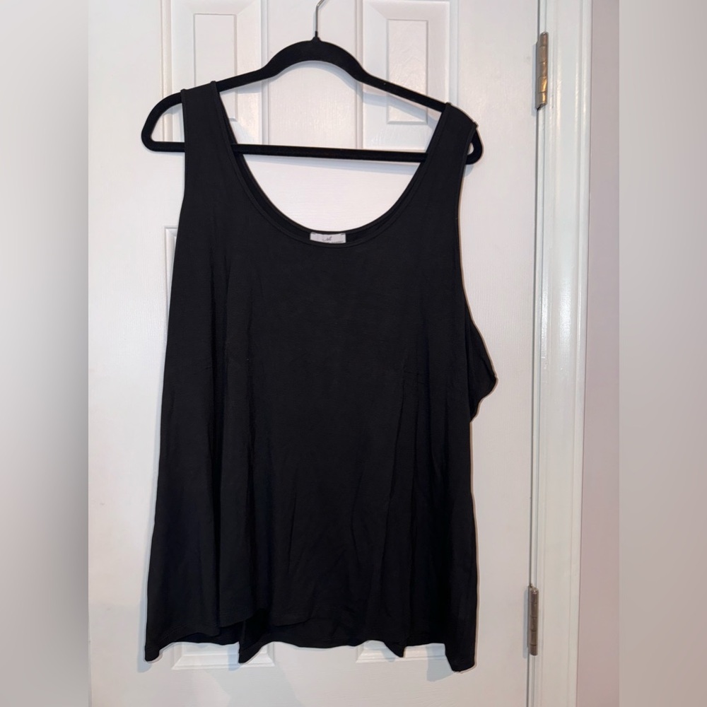 SHAVONNE DORSEY Black Scoop Neck Tank Top, Size 3X